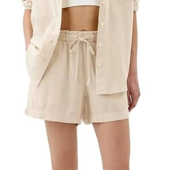 4" Mid Rise Easy Linen-Blend Pull-On Shorts - Picture 1 of 5